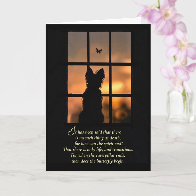 Carte Message Spirituel de la Perte d'un Chien Compagnon (Orchidée)