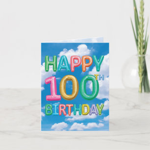 Carte Messages gonflés Jalons 100 - Anniversaire