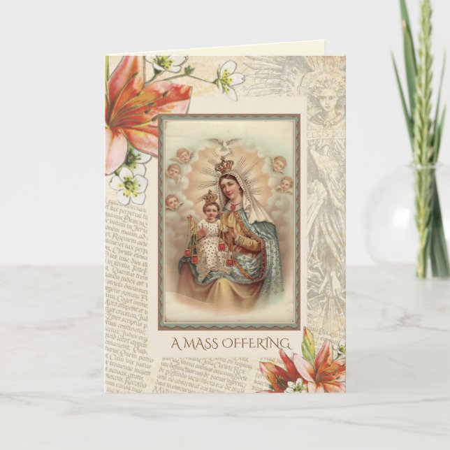 Carte Messe de Requiem catholique de sympathie offerte à (Devant)