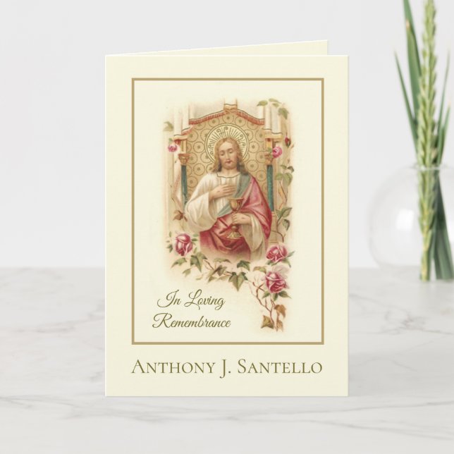 Carte Messe de Requiem catholique d'hommage à Jésus (Devant)