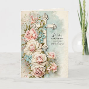 Carte Messe de sympathie catholique espagnole, prière d'