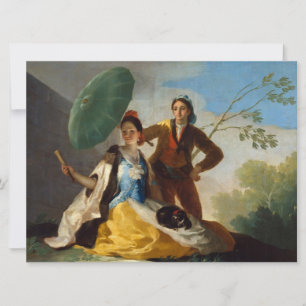 Carte Messieurs tenant un parasol pour une dame espagnol