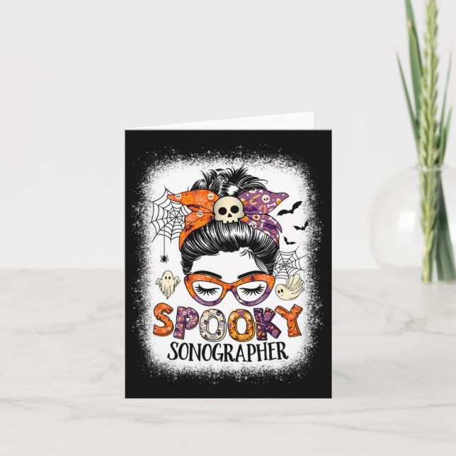 Carte Messy Bun Éffrayant Sonographe Amusant Costume d'H (Devant)