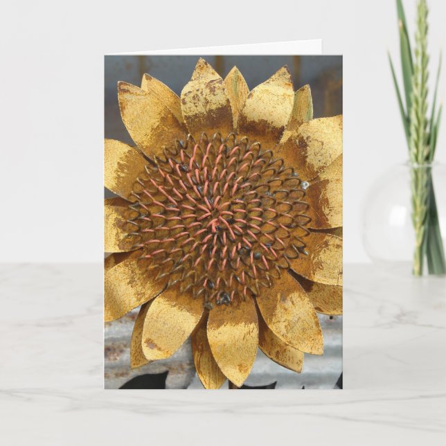 Carte Metal Sunflower Yard Art, Anniversaire (Devant)