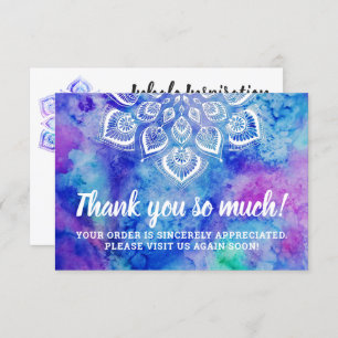 Carte métaphysique Mandala Merci Watercolor