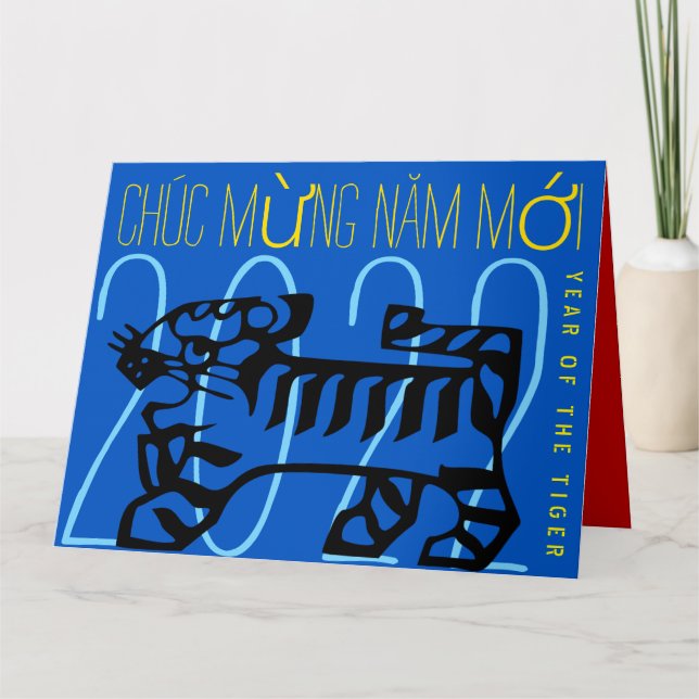 Carte Mete Année Tigre Moderne Salutation En HGC Vietnam (Devant)