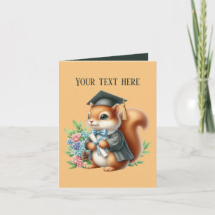 Carte Mete Graduation ajouter le message écureuil