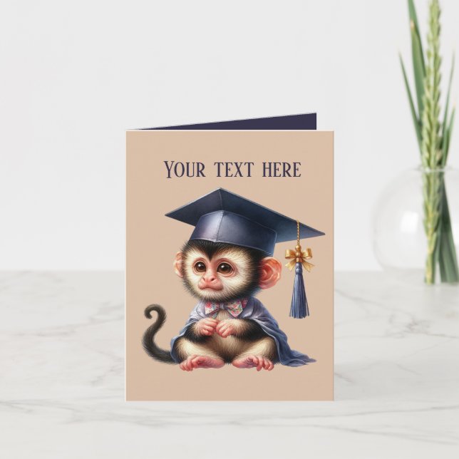 Carte Mete Graduation ajouter un singe de message (Devant)