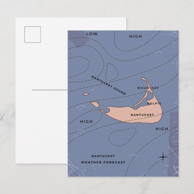 Carte météo de Nantucket États-Unis (Devant / Derrière)
