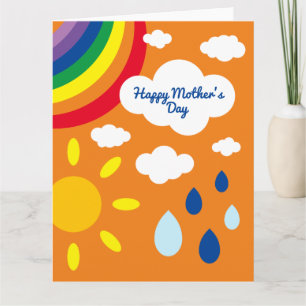 Carte météo personnalisée, arc-en-ciel et soleil