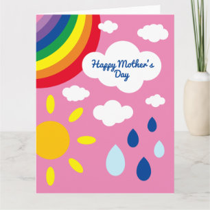Carte météo personnalisée, arc-en-ciel et soleil