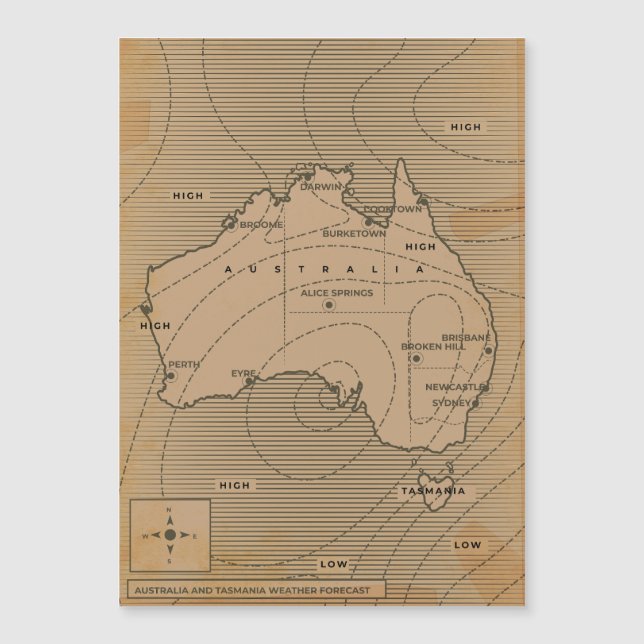 Carte météo vintage de l'Australie (Devant)