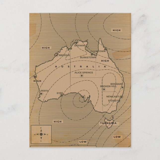Carte météo vintage de l'Australie (Devant)