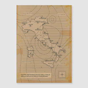 Carte météo vintage de l'Italie, Scilly et Sardaig