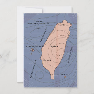 Carte météorologique de Taïwan style Vintage