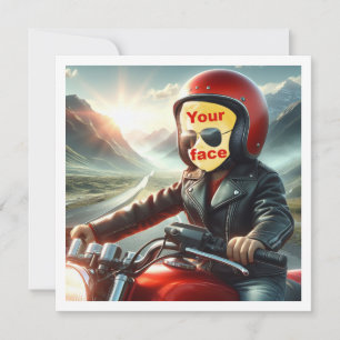 Carte Mets mon visage dans la photo, enfant conduisant u