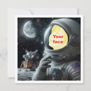 Carte Mets mon visage dans l'image, astronaute, voiture 