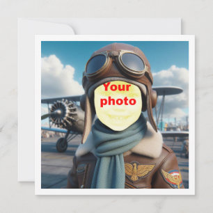 Carte Mets mon visage dans l'image, avion en vol, pilote