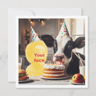 Carte Mets mon visage dans l'image, fête d'anniversaire 