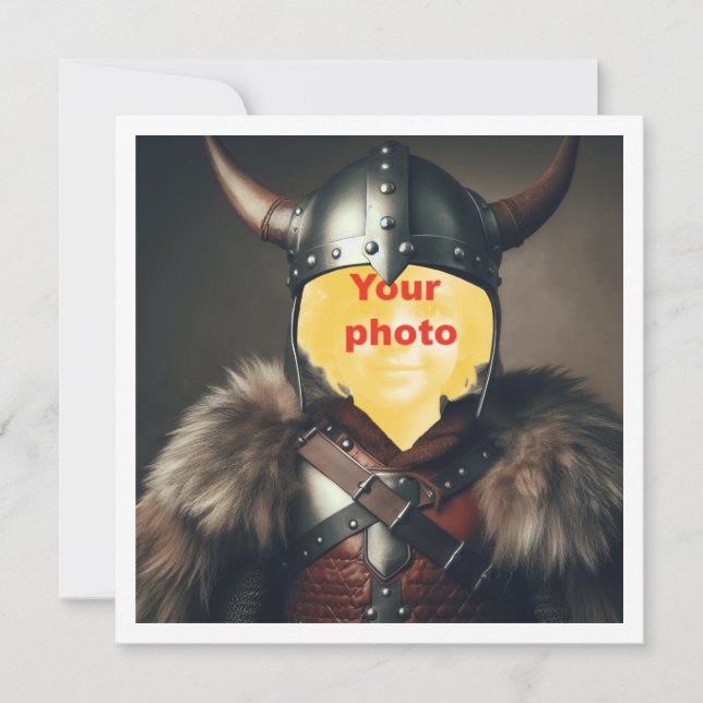 Carte Mets mon visage dans l'image, guerrier viking (Devant)
