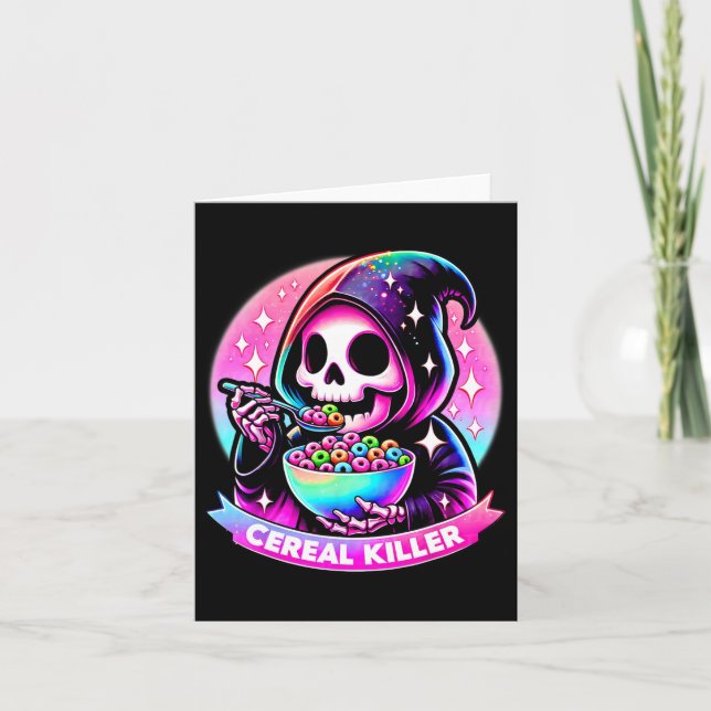 Carte Meurtre Halloween Skeleton La Faucheuse Grim E (Devant)
