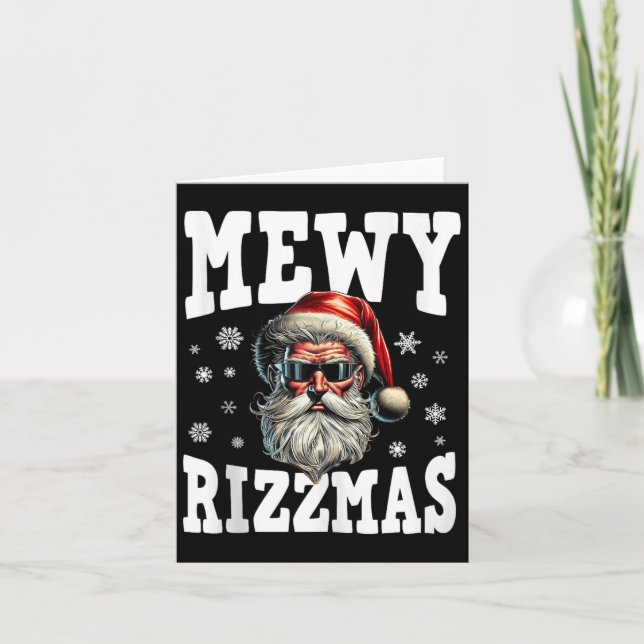 Carte Mewy Rizzmas Enfants Ados Funny Joyeux Noël Sant (Devant)