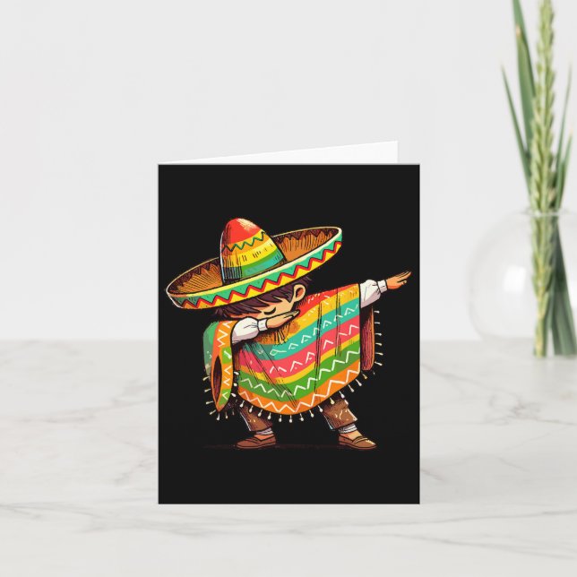 Carte Mexicain Garçon Dabbing Funny Cinco De Mayo (Devant)