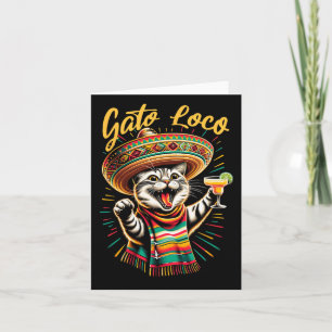 Carte Mexicaine Gato Loco Sombrero Cat Cinco De Mayo Drô