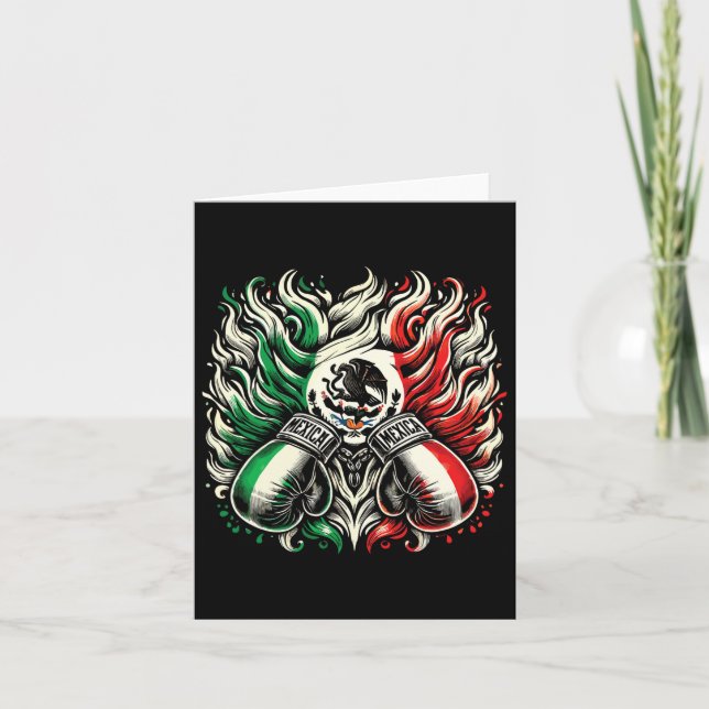 Carte Mexique Boxe Gants de Pion Design Art (Devant)