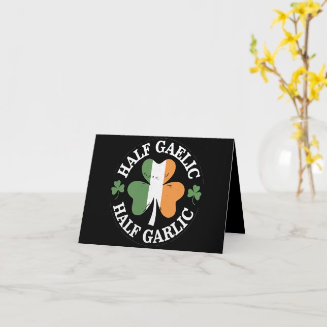 Carte Mi-Gaélique Mi-Ail Irlandais Italien St-Patrick (Fleur jaune)