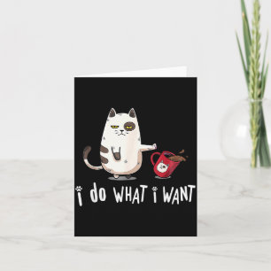 Carte Miaou je fais ce que je veux Vintage Chat Noir Tas