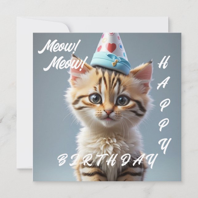 Carte Miaou ! Miaou ! Joyeux Anniversaire (Devant)