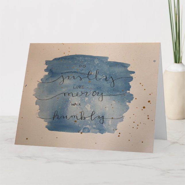Carte Micah 6:8 Watercolor Card - Blank Inside (Devant)