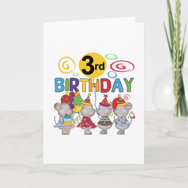 Carte Mice 3e anniversaire T-shirts et cadeaux (Devant)