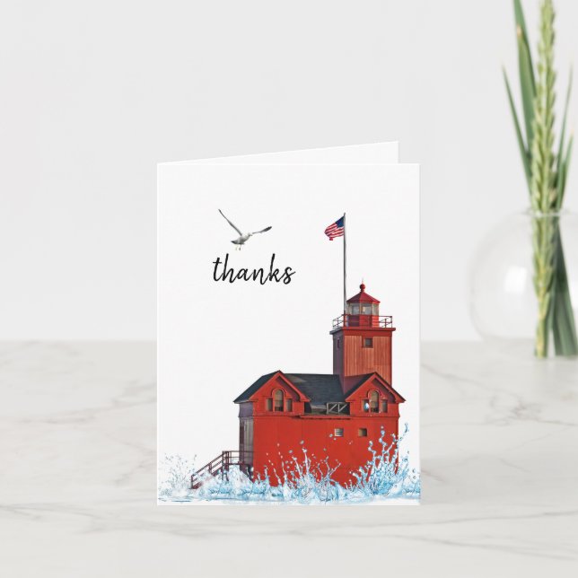 Carte Michigan Big Red Lighthouse Merci (Devant)