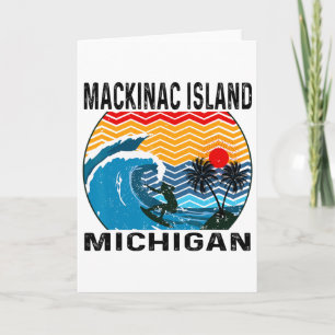 Carte Michigan Mackinac Île Mackinac Planche de Surf Sur