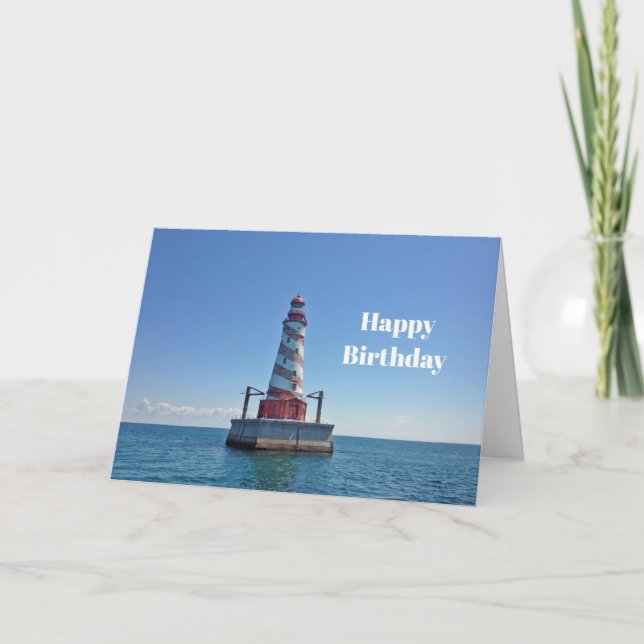 Carte Michigan White Shoal Lighthouse Photo Anniversaire (Devant)