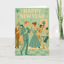 Mid Century Happy New Year The Martini Dance