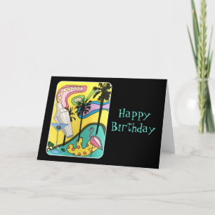 Carte Mid Century Mod Fun in the Sun painting on a