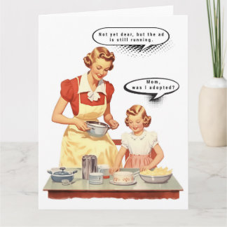 Carte Mid-Century Mother and Daughter with Funny Caption