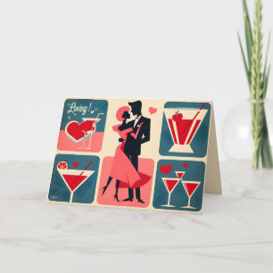 Carte Mid Century Valentine Dancing Couple
