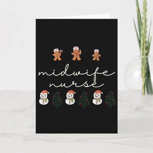 Carte Midwife Nurse Christmas Gingerbread Nicu Hostal Pa (Devant)