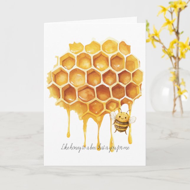 Carte Miel à une abeille (Fleur jaune)