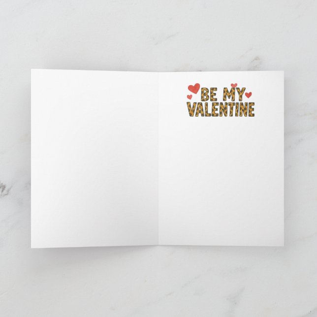 Carte Mienne Sois Ma Saint-Valentin Impression Cheetah (Intérieur)