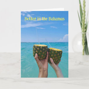 Carte Mieux aux Bahamas ananas boire sur la plage