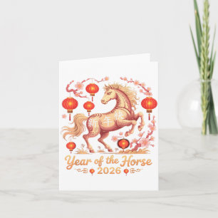 Carte Mignon 2026 Année du Cheval Cavalier de la Chance 
