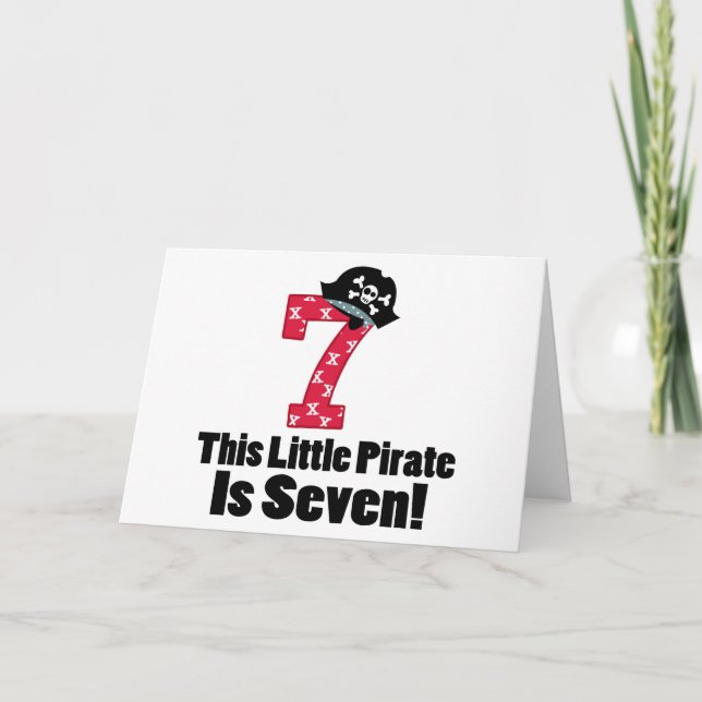 Carte Mignon 7 Anniversaire Pirate (Devant)