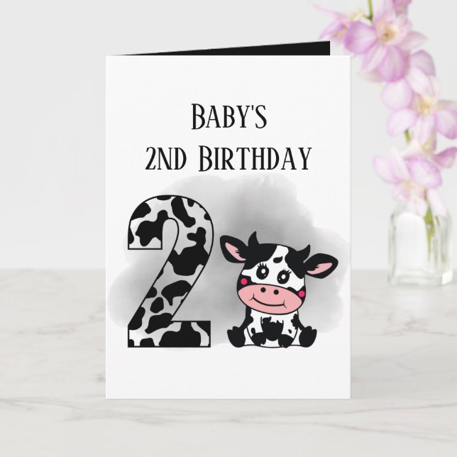 Carte mignon ajouter sentiment bébé deuxième anniversair (Orchidée)