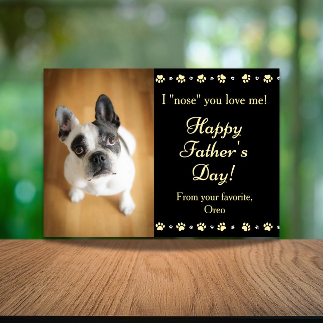 Carte Mignon bébé à fourrure Joyeuse fête des pères de l (Perfect for dog dads who deserve a little extra recognition and joy on their special day!)