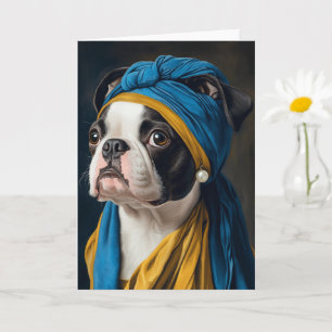 Carte Mignon Boston Terrier Pearl Earring Toutes Occasio